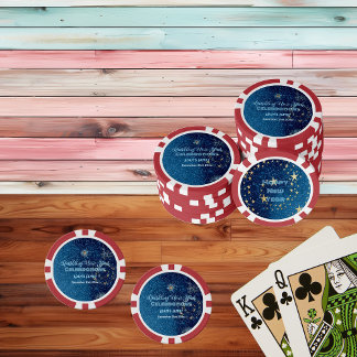 Lot De Jeton De Poker Bleu étincelant Nouvel An Parties scintillant Étoi