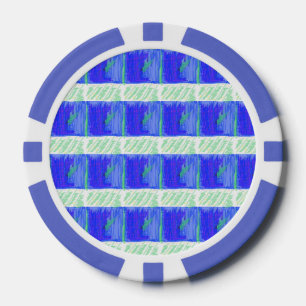 Lot De Jeton De Poker Bleu le plus cool Abstrait Nautical