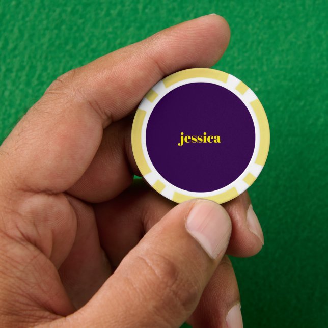 Lot De Jeton De Poker Bloc de couleur minimaliste nom personnalisé  (main)
