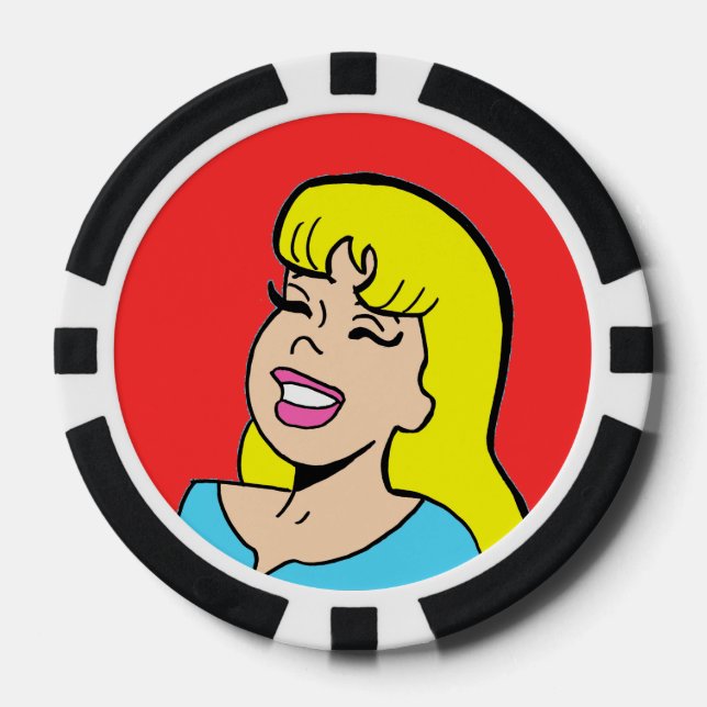 Lot De Jeton De Poker Blonde Bombshell Bande Dessinée Puce Poker (Recto)