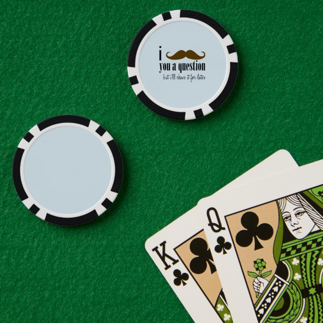 Lot De Jeton De Poker Blue Brown Mustache You A Question Amusant Humour (Table de poker (double))