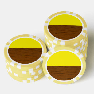 Lot De Jeton De Poker Bois jaune et marron
