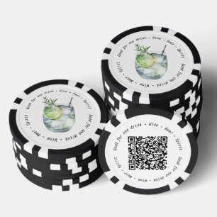 Lot De Jeton De Poker Bon de boisson moderne QR Gin Tonic Business Event