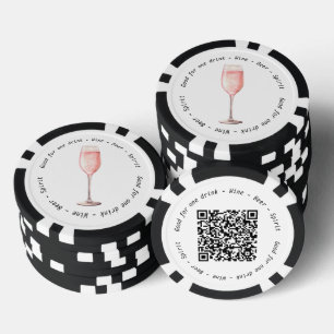 Lot De Jeton De Poker Bon de boisson pour Fizz rose de code QR de l'évén