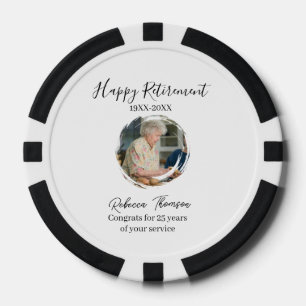 Lot De Jeton De Poker Bonne année de retraite nom cercle photo retraité