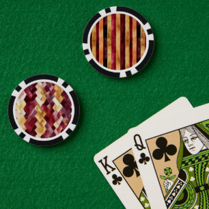 Lot De Jeton De Poker Bourgogne Or Péché Rayures