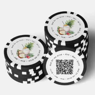 Lot De Jeton De Poker Bouton de boisson tropicale Code QR de l'événement