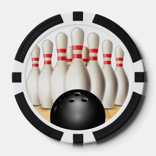 Lot De Jeton De Poker Bowling Design Poker Chips (Recto)