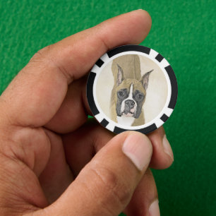 Lot De Jeton De Poker Boxer Peinture - Cute Original Chien Art