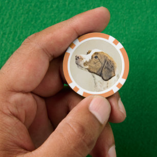 Lot De Jeton De Poker Brittany Peinture - Cute Original Chien Art