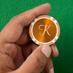 Lot De Jeton De Poker Bronze brillant faux monogramme métallique