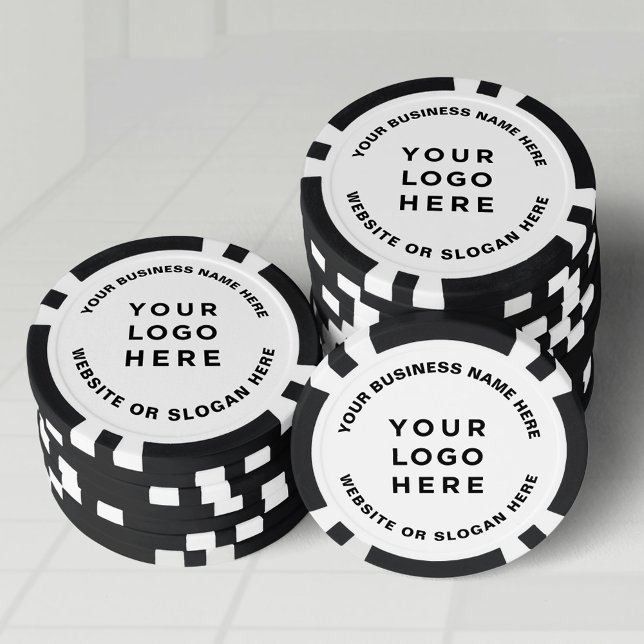 Lot De Jeton De Poker Business Logo and Text Simple Professional (poker chips)