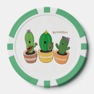 Lot De Jeton De Poker Cactus trio chantante mignonne dessin animé