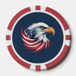 Lot De Jeton De Poker Cadeau Aigle américain pour lui – Œuvre d'art patr