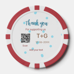 Lot De Jeton De Poker Caisse de lune de miel Ajouter code Q R nom du cou