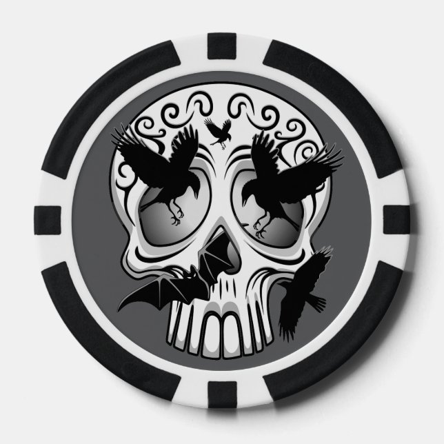 Lot De Jeton De Poker Calaveras décoratives Halloween (Recto)