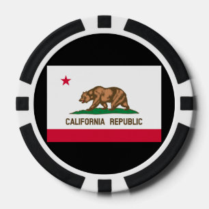 Lot De Jeton De Poker California State Flag Design