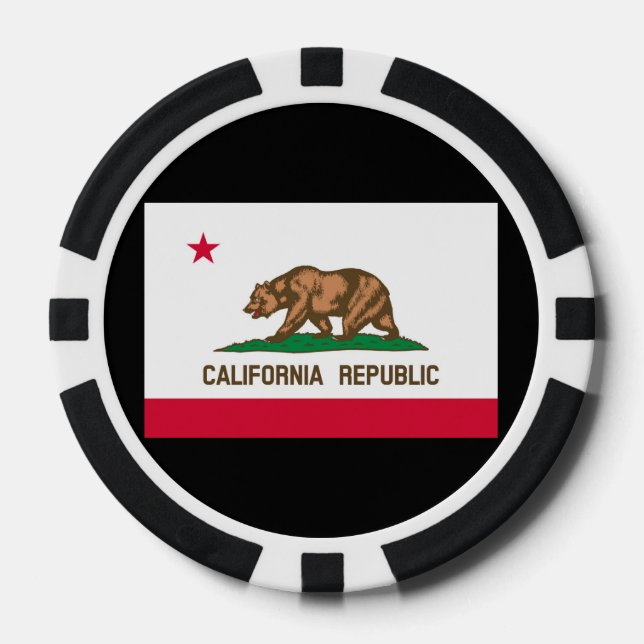 Lot De Jeton De Poker California State Flag Design (Recto)