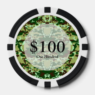 Lot De Jeton De Poker Camo vert
