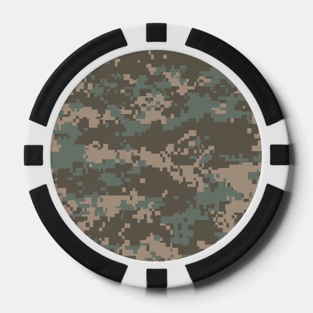 Lot De Jeton De Poker Camoflage ACU de l'armée (Recto)
