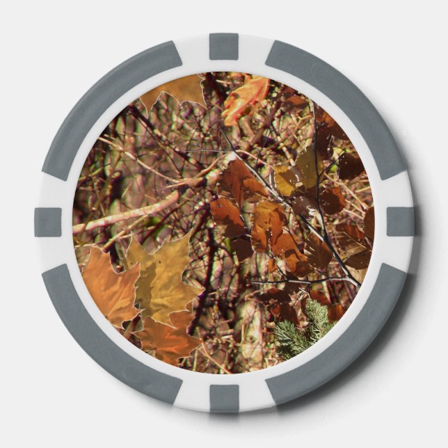 Lot De Jeton De Poker Camouflage de Fall Forest Bush (Recto)