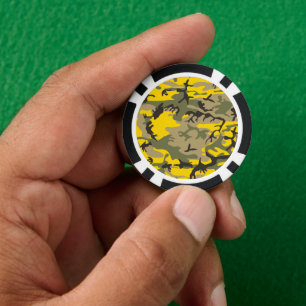 Lot De Jeton De Poker Camouflage jaune et vert, Militaire, Armée