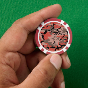 Lot De Jeton De Poker Camouflage rouge et Brown, Armée