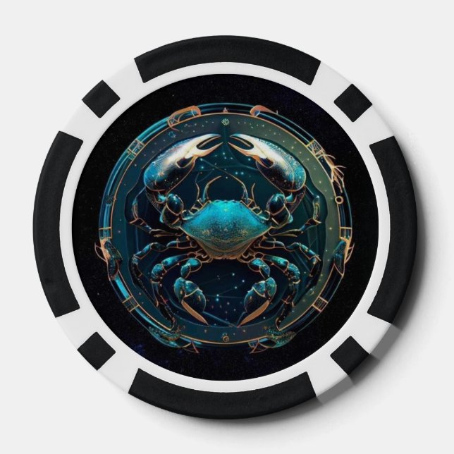 Lot De Jeton De Poker Cancer Chips de poker Zodiac - Horoscope de crabe (Verso)