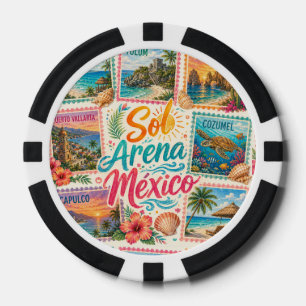 Lot De Jeton De Poker Cancun Soleil Sable Mexique Plages Tropicales Beau