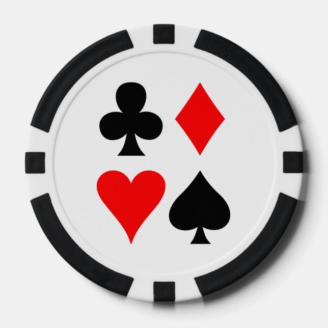 Lot De Jeton De Poker Card Suits Design Poker Chips (Recto)