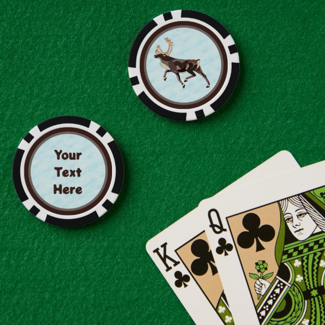 Lot De Jeton De Poker Caribou/Reindeer d'art populaire (Table de poker (double))