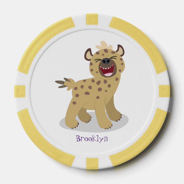 Lot De Jeton De Poker Caricature amusante hyena riant illustration (Recto)