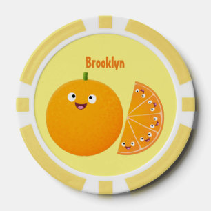 Lot De Jeton De Poker Caricature d'agrumes d'orange