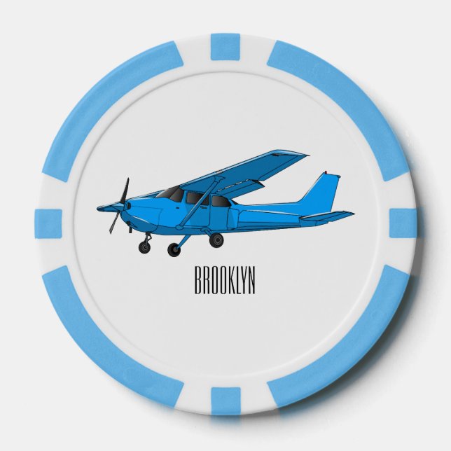 Lot De Jeton De Poker Caricature d'avion à voilure fixe (Recto)