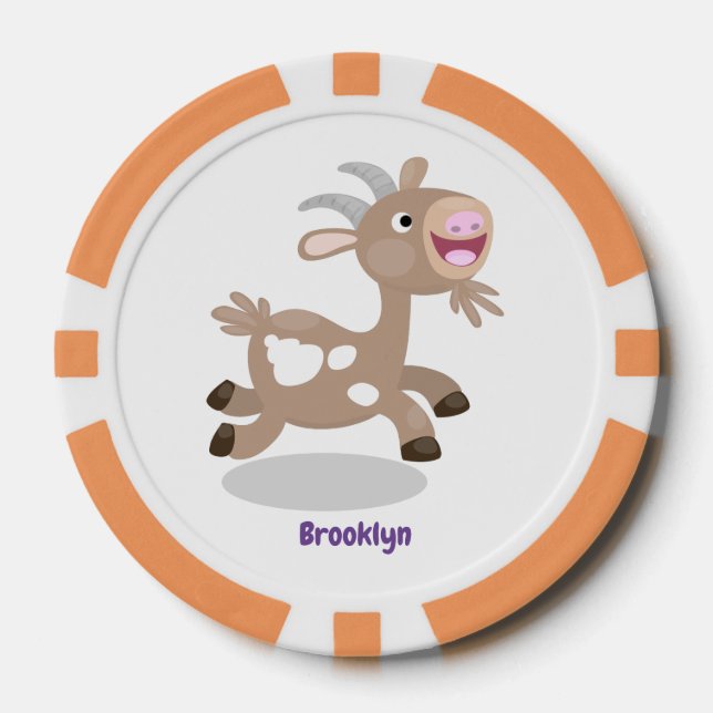 Lot De Jeton De Poker Caricature de chèvre billy joyeux (Recto)