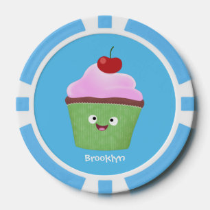 Lot De Jeton De Poker Caricature de cupcake joyeux