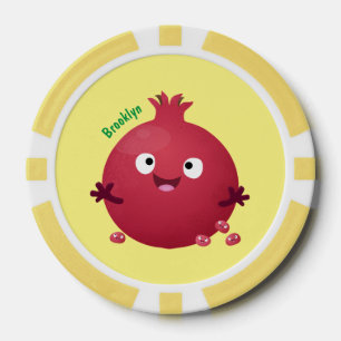 Lot De Jeton De Poker Caricature de fruits à la grenade joyeux