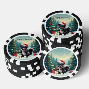 Lot De Jeton De Poker Caricature de la peau de Noël mignon