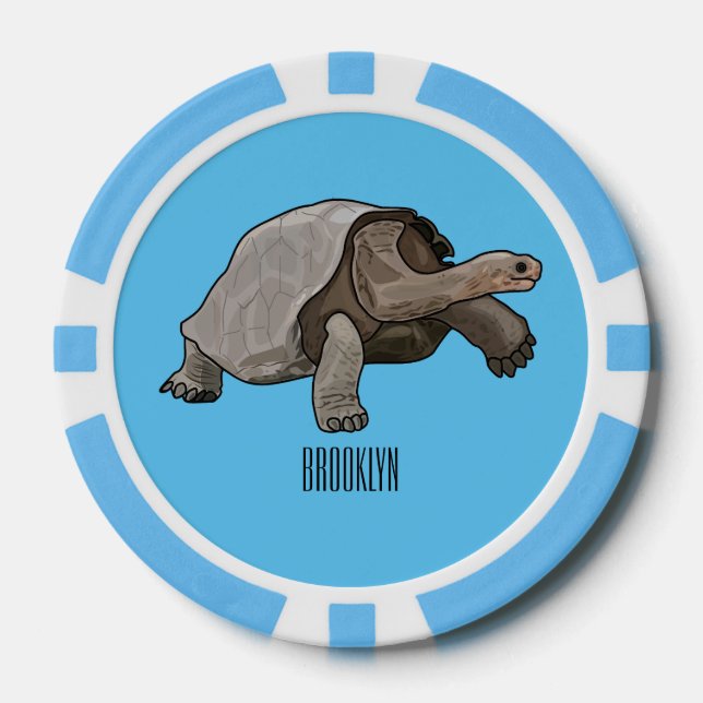 Lot De Jeton De Poker Caricature de la tortue des Galapagos (Recto)