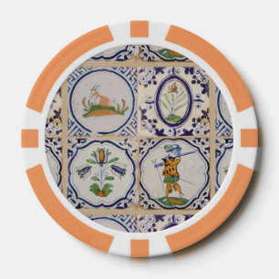 Lot De Jeton De Poker Carreaux de Delft hollandais vintage 17e siècle ar
