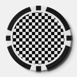 Lot De Jeton De Poker Carrés à damier noir et blanc