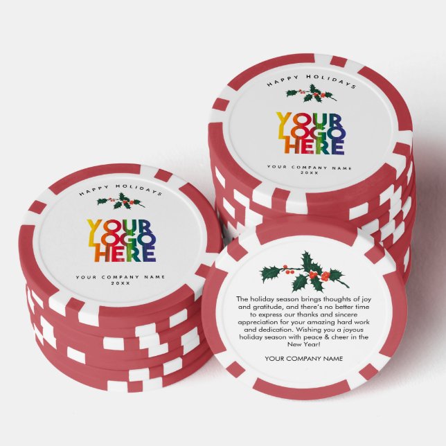 Lot De Jeton De Poker Carte de Noël du logo Entreprise Vacances (Empiler)