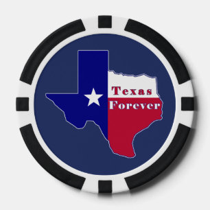 Lot De Jeton De Poker Carte du drapeau Texas Forever