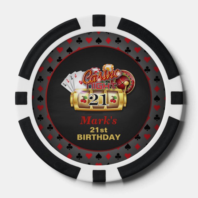 Lot De Jeton De Poker Casino 21e Anniversaire Poker Chip (Recto)