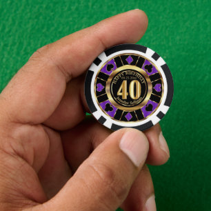 Lot De Jeton De Poker Casino Chip Las Vegas 40e anniversaire - violet