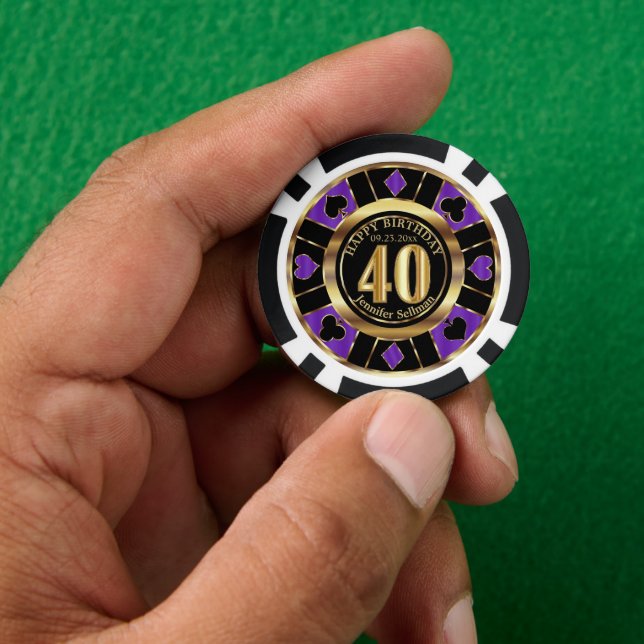 Lot De Jeton De Poker Casino Chip Las Vegas 40e anniversaire - violet (main)