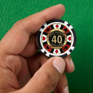 Lot De Jeton De Poker Casino Chip Las Vegas Anniversaire - Rouge