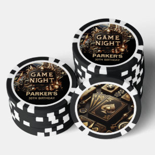 Lot De Jeton De Poker Casino d'anniversaire personnalisé nuit de jeu