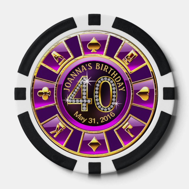 Lot De Jeton De Poker Casino Joanna's Las Vegas 40th Birthday | violet (Recto)