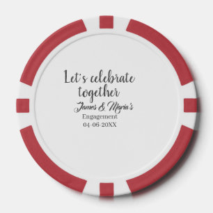 Lot De Jeton De Poker Célébrons ensemble la fête de fiançailles nom date